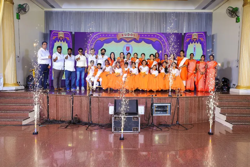 The whole cast on stage for the Annual Day 2026 finale